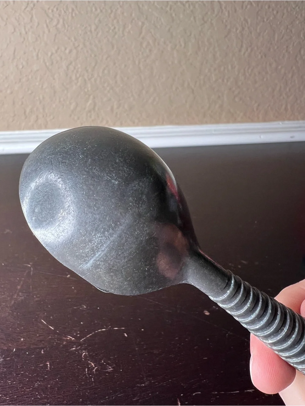 Vintage 1950s Robin’s Egg Blue Aluminum Monobody Ice Cream Scoop, Kitchenalia